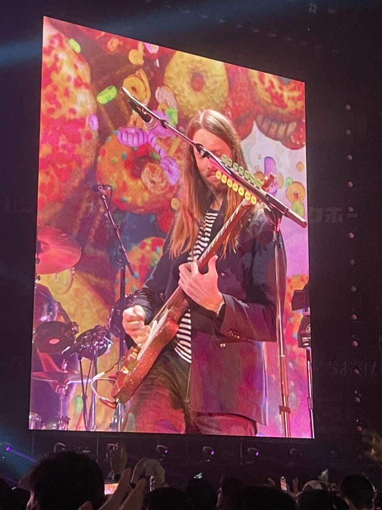 James Valentine of Maroon 5 playing guitar live on stage at Kyocera Dome Osaka