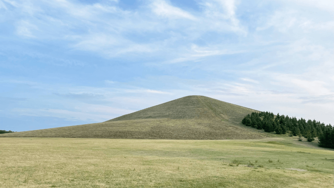 Moereyama Hill at Moerenuma Park under a clear blue sky during daytime, Sapporo, Hokkaido