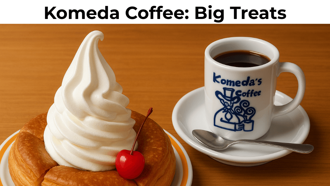 Komeda Coffee in Japan serving generous portions with its famous Morning Service including toast, egg, and toppings
