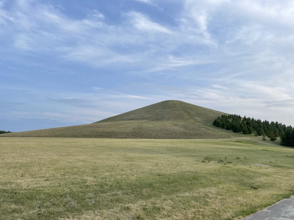 Moereyama Hill in Moerenuma Park under a blue sky in summer, Sapporo, Hokkaido
