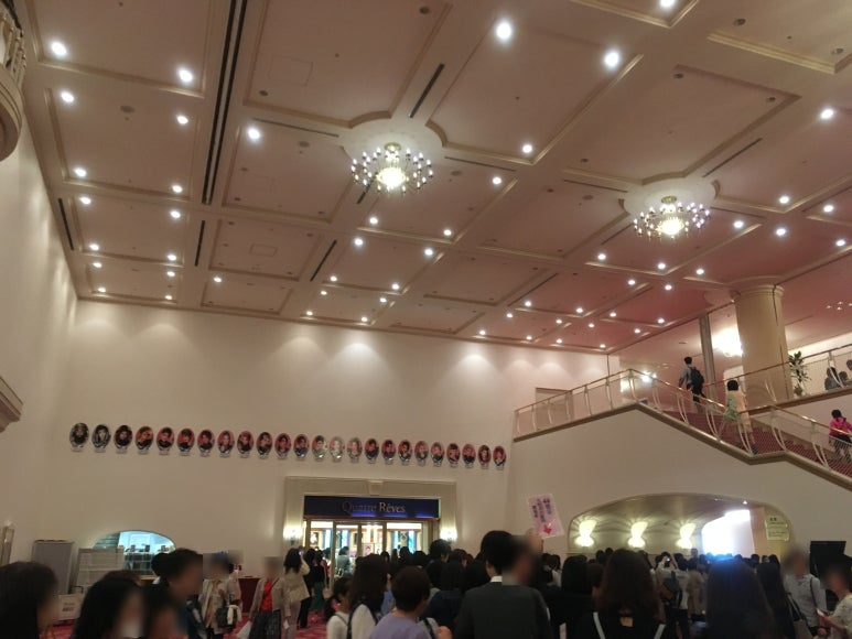 Crowd of visitors in the foyer of Takarazuka Grand Theater