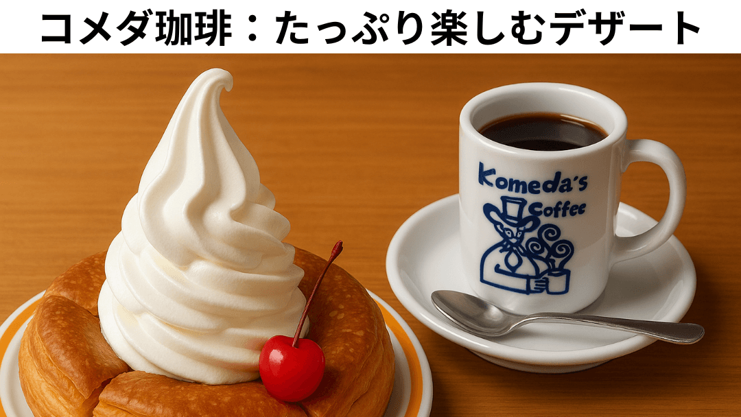 日本のコメダ珈琲。ボリュームたっぷりのモーニングサービスでトーストや卵、トッピングが楽しめる