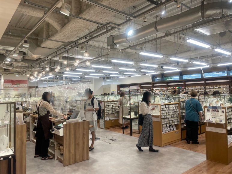 Inside view of Kiwa Seisakusyo store with accessory parts on display