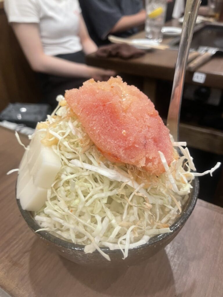 もへじ名物明太子もちもんじゃの調理前の様子