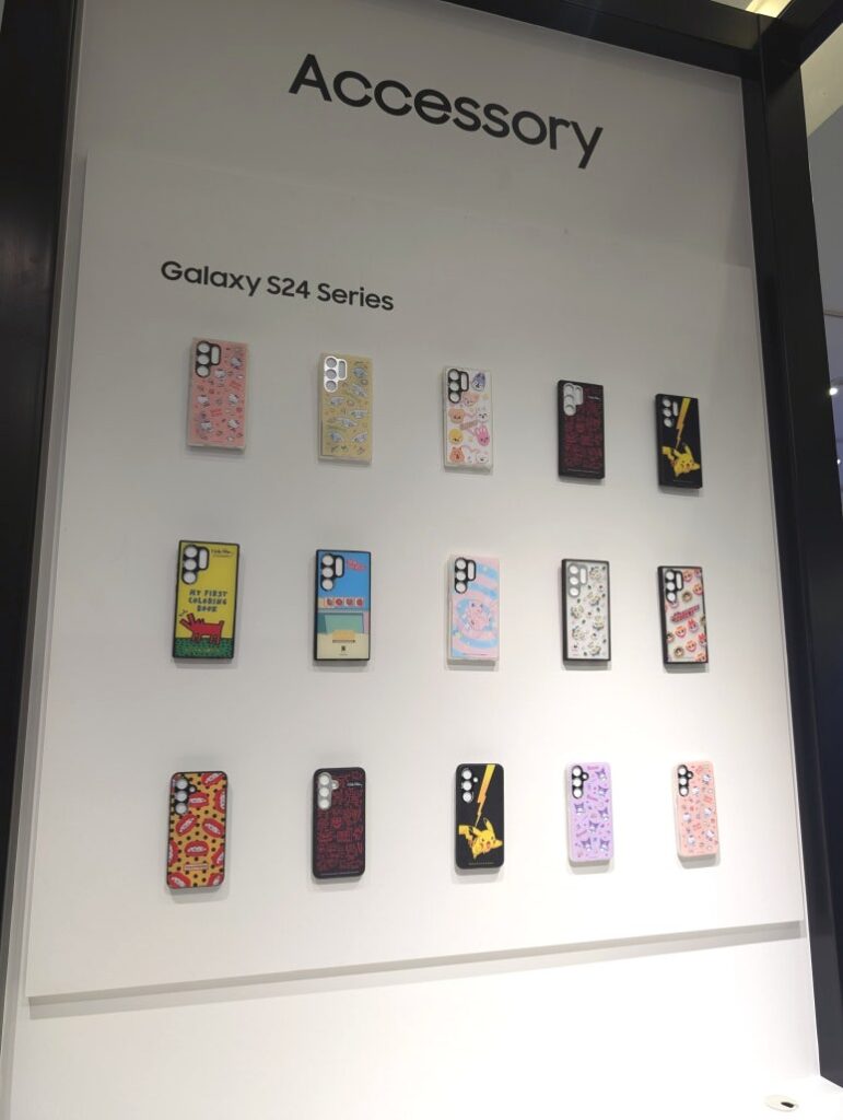 Colorful genuine Galaxy phone cases on display