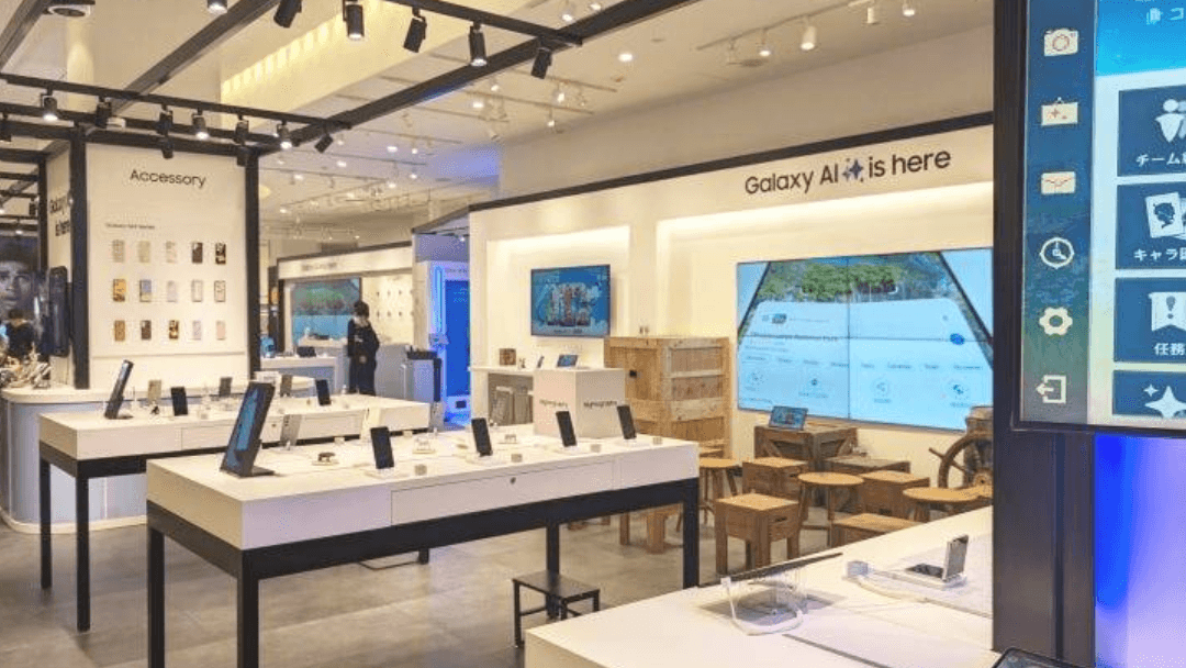Interior view of Samsung Galaxy Studio Osaka located in Namba Marui