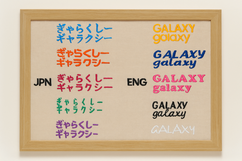 さまざまな文字色のサンプル