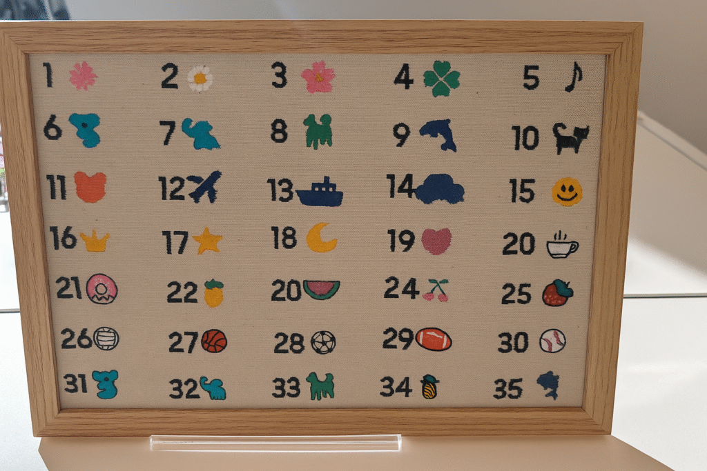 Display of various icon samples