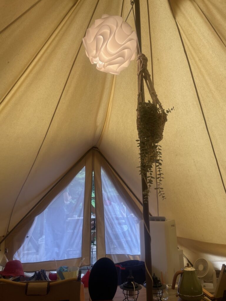View from inside the tent