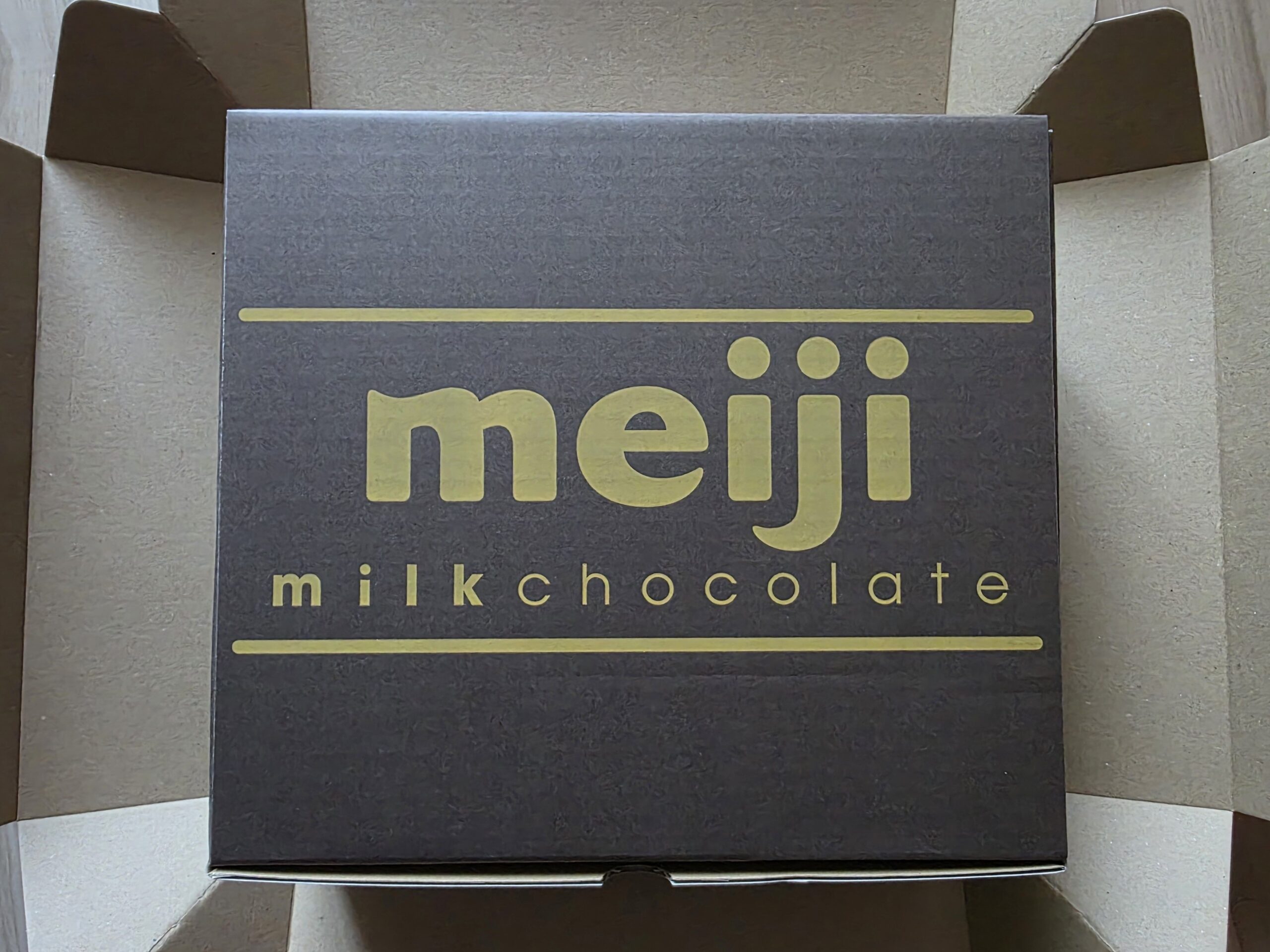 明治チョコレートデザインの株主優待配送箱