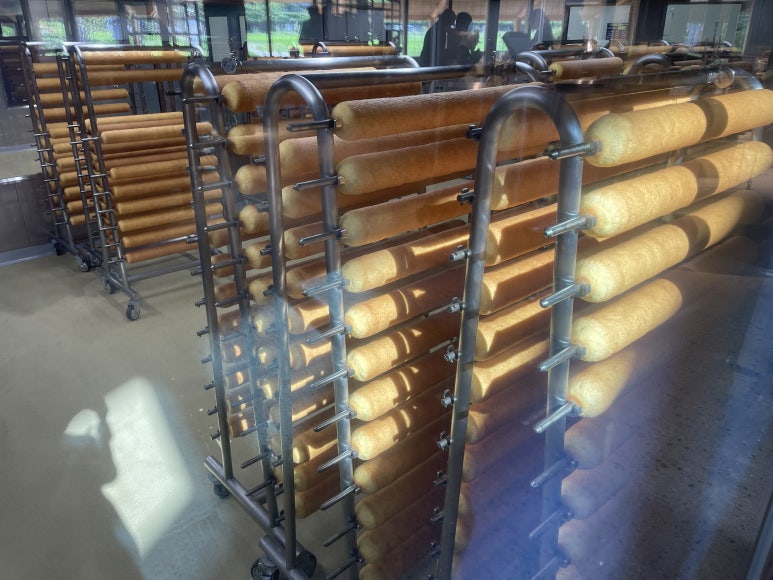 Baumkuchen in the production equipment at the Baum Factory