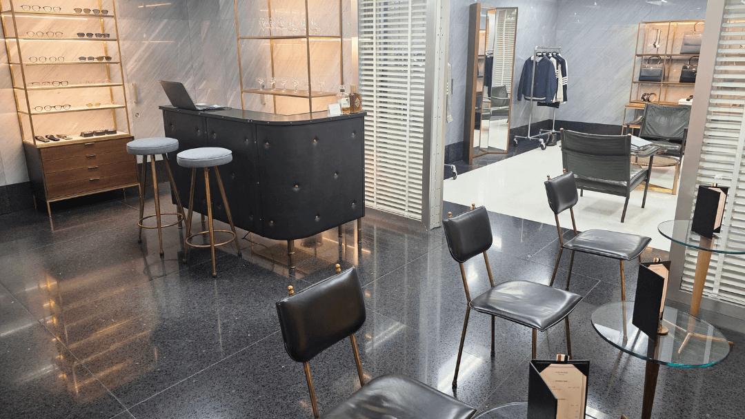 Bar inside the Thom Browne store at Kobe Hankyu