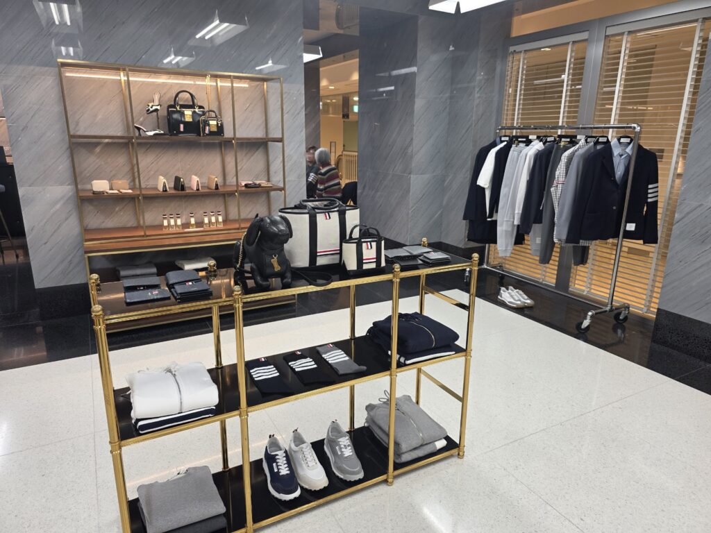 Inner area of the Thom Browne store at Kobe Hankyu