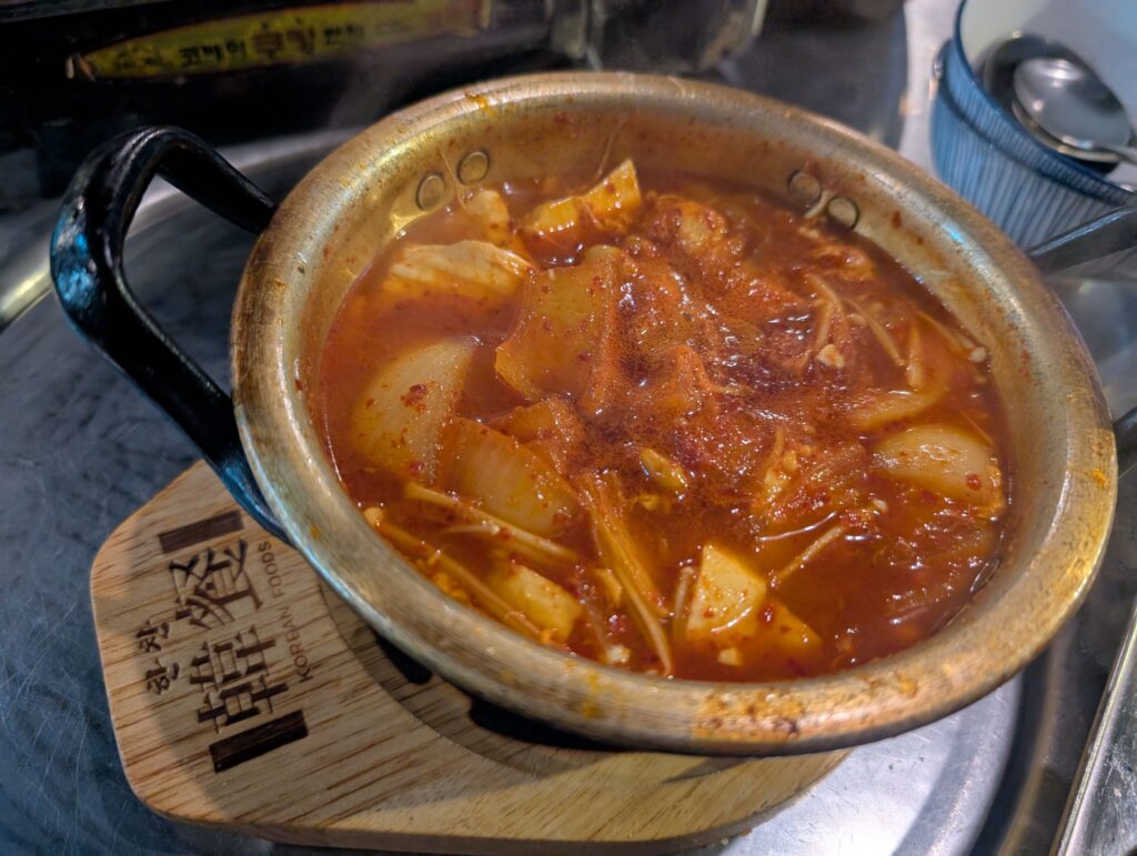 Sundubu jjigae included in the set menu