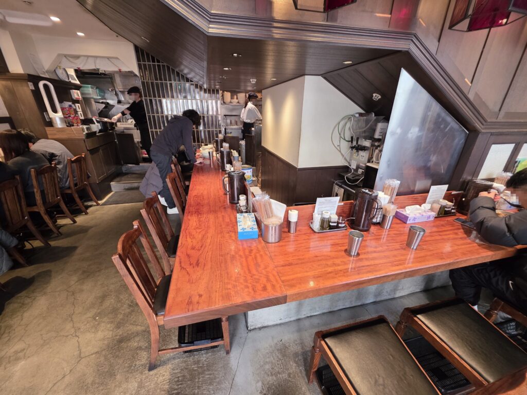 Interior of Rosokuya with compact counter seating